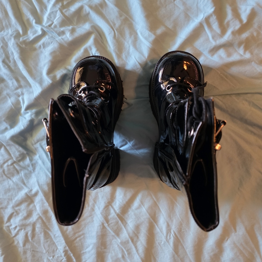 Demonia Black Platform Buckle Boots Womens 9 US - Picture 13 of 16